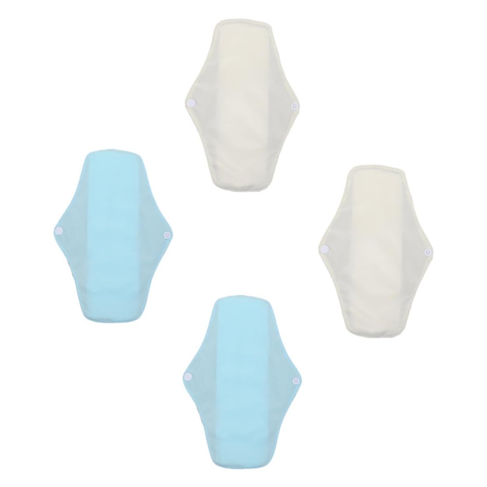 Baluue 4Pcs Washable Menstrual Pads Reusable Breathable Sanitary Napkins for Women Lightweight Comfortable Nursing Mats with Random Colors Random Color