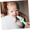 VICASKY Silicone Teether and Toothbrush with Soft Bristles Full Brush for Boy Girl Years Chewable Training Brush with Safety Wide Guard Gentle Gum Relief in Green view 4