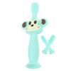 Ipetboom Silicone Toothbrush and Teething for Years Soft Bristle Brush with Wide Safety Guard and Chewing Relief Handle for Sensitive Gums in Green