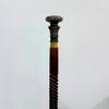 Decorative Walking Cane with Axe Handle Design, Black Metal Head, Wooden Shaft, Gold Accent Band, Traditional Style (knob Handle) view 3