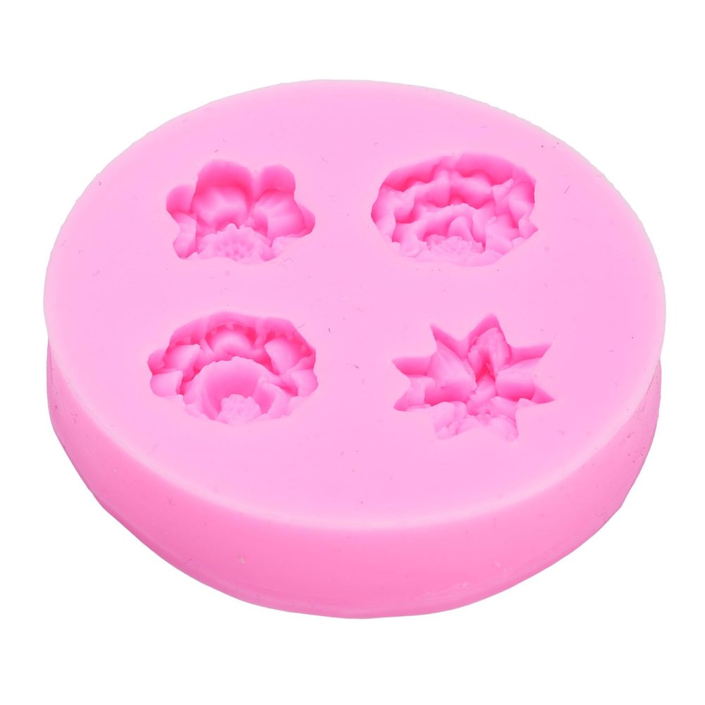 Srliya Rose Flower Silicone Fondant Pattern, Safe High Temp, Easy Reuse, for Cake Decoration, Handmade Art, Valentine, Silicone, Move over Competitors