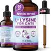 L-Lysine Supplement for Cats & Kittens Immune Support Liquid for Feline Respiratory Health, Sneezing, Runny Nose & Watery Eyes 250mg Lysine Cat Drops with Vitamins Complex Chicken Flavor view 1