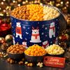 2 Gallon Christmas Popcorn Tin 3 Flavor Gourmet Holiday Gift Basket Caramel, Cheddar Cheese & Butter Popcorn Large Festive Snack Gift for Family, Office, Corporate & Christmas Parties view 3