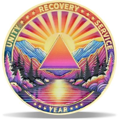 Affirmation Dawn Voyage Sobriety Coin Journey into Serenity NA Medallion Spiritual Token for Recovery & Clean Time Empowering NA AA Chips Gift for Men & Women
