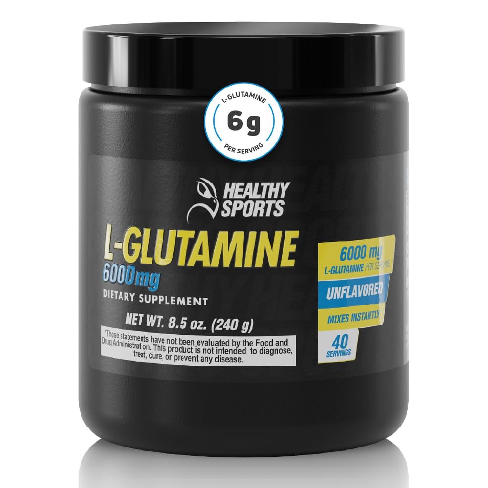 L-Glutamine Powder 6000mg Post Workout Recovery Powder L Glutamine Supplement for Gut Health & Body Health Unflavored Glutamine Powder 40 Servings