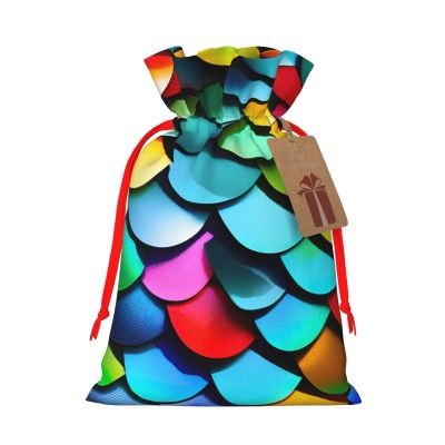 SXOOGE Colorful Rainbow Gift Bag with Handles and tag, Perfect for Christmas, Birthday, Wedding or Daily Gift - (S)