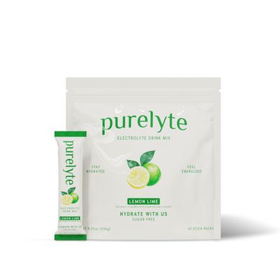 PURELYTE Electrolyte Drink Mix Sugar-Free Hydration Powder Packets Clean Electrolytes with Trace Minerals Keto, Vegan, Gluten-Free No Artificial Sweeteners 30 Sticks Lemon Lime