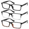 kunchu 3pairs Reading Glasses Men-Blue Light Blocking Square Readers with Spring Hinge Computer Glasses(MIX, 2.25X) view 1