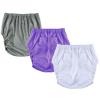 3 Pack Adult Plastic Pants Diaper Cover,Adult Diaper Covers,Noiseless Waterproof Reusable Incontinence Panties,Incontinence Protective Briefs Underwear(Gray+Purple+White,XX-Large) view 1