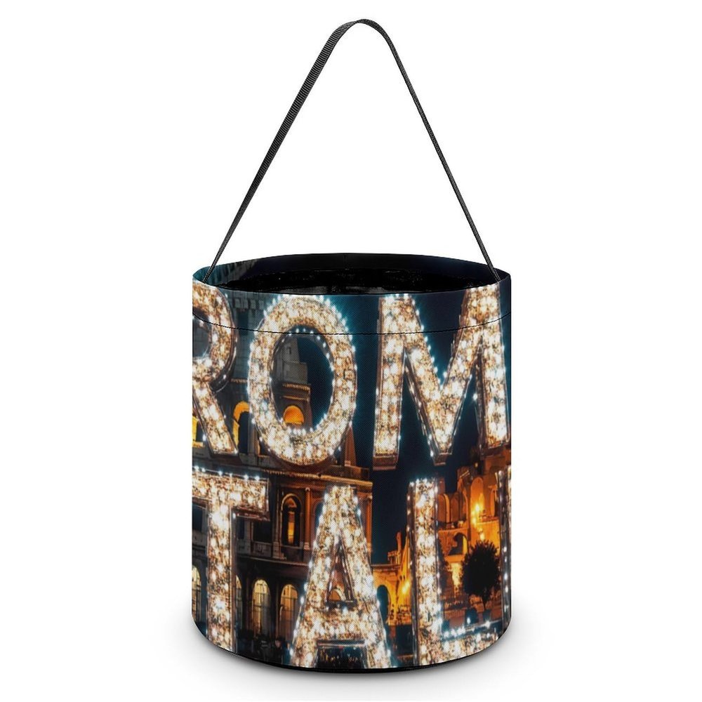 Roma Italia Cute Halloween Trick Or Treat Bags Candy Bucket Tote Gifts Bag with Handle for Party Favor Supplies