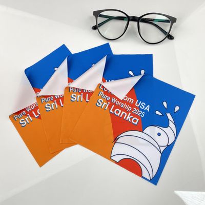 100-1000pcs Custom Logo Microfiber Cleaning Cloth | Bulk Promotional Giveaways for Eyeglasses, Sunglasses, Phone Screens, Cameras, Lenses | 6x6 Inch Multipurpose Gift with Personalization (1000)