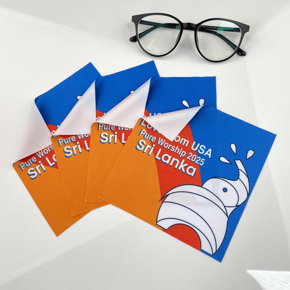 100-1000pcs Custom Logo Microfiber Cleaning Cloth | Bulk Promotional Giveaways for Eyeglasses, Sunglasses, Phone Screens, Cameras, Lenses | 6x6 Inch Multipurpose Gift with Personalization (1000)