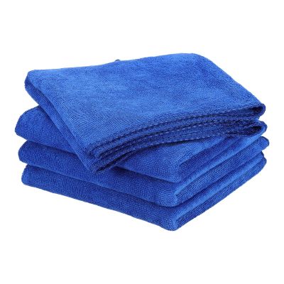 HARFINGTON 4 Pack Microfiber Cleaning Cloth, 28" x 12" Multi-Functional Cleaning Towels Reusable Absorbent Rags for Car Wash Kitchen Household Window Clean, Sapphire Blue