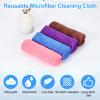 HARFINGTON 4 Pack Microfiber Cleaning Cloth, 28" x 12" Multi-Functional Cleaning Towels Reusable Absorbent Rags for Car Wash Kitchen Household Window Clean, Sapphire Blue view 3