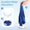 HARFINGTON 4 Pack Microfiber Cleaning Cloth, 28" x 12" Multi-Functional Cleaning Towels Reusable Absorbent Rags for Car Wash Kitchen Household Window Clean, Sapphire Blue view 4