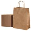ECOEXTRA 100 Pcs Brown Kraft Paper Gift Bags with Handles - 5.8x3.2x8.25 Inch Small Bulk Shopping Bags for Grocery, Retail, Birthday Party Favors, Wedding, Baby Shower, Christmas, Holidays & Events view 1