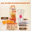 Os Bubble Peach Green Tea DIY Boba Kit with 3 Peach Syrup Packs & 3 Mango Popping Boba Make Fruity Bubble Tea at Home 3 Servings Included (Mango Green Tea) view 3
