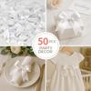 100pcs White Gift Wrap Bows - 3.3 Inch Elegant Bows for Gift Wrapping, Party Decorations, Wedding Decor, Birthday Presents, Holiday Gifts, DIY Crafts, Baby Shower, Anniversary, Christmas, Gift Bags view 3