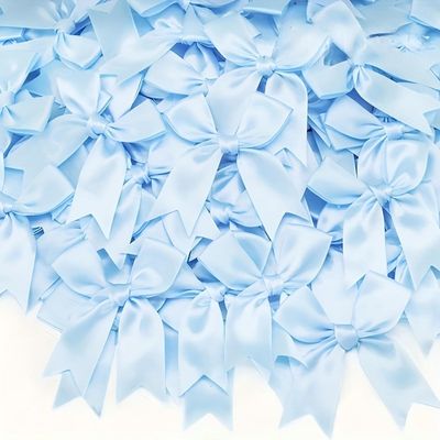 100pcs Blue Gift Wrap Bows - Elegant Reusable Bows for Gift Wrapping, Party Decorations, Wedding Decor, Birthday Presents, Holiday Gifts, DIY Crafts, Baby Shower, Anniversary, Christmas, Gift Bags - light blue