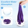 HARFINGTON 4 Pack Microfiber Cleaning Cloth, 8" x 8" Multi-Functional Cleaning Towels Reusable Absorbent Rags with Hook for Car Wash Kitchen Household Window Clean, Purple view 4