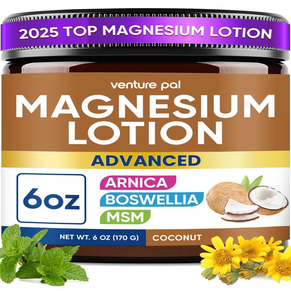 Venture Pal Magnesium Lotion with Arnica, MSM & Boswellia Cooling Magnesium Cream Lightweight Moisturizing Lotion for Legs & Feet Safe for Kids 6 fl oz