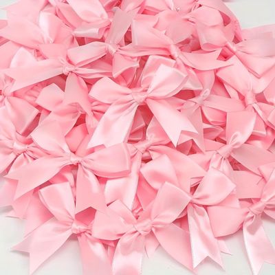 100pcs Pink Gift Wrap Bows - 3.3 Inch Elegant Bows for Gift Wrapping, Party Decorations, Wedding Decor, Birthday Presents, Holiday Gifts, DIY Crafts, Baby Shower, Anniversary, Christmas, Gift Bags