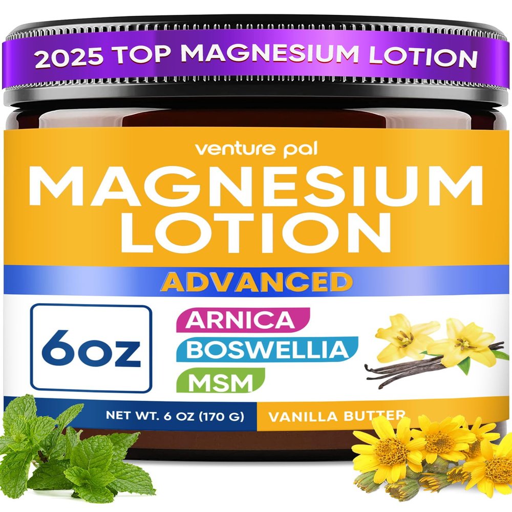 Magnesium Lotion with Arnica, MSM & Boswellia Cooling Magnesium Cream Lightweight Moisturizing Lotion for Legs & Feet Safe for Kids 6 fl oz