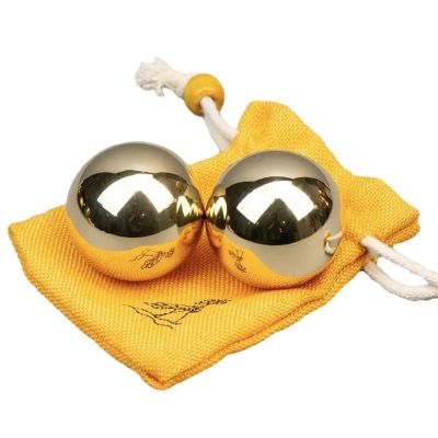 1.5 Inch Brass Solid Balls for Stress Relief & Hand Strength - Copper Therapy Tools for Fingers and Grip