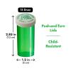 13 Dram Push Down and Turn Vials Green Medicine Vials for Pharmacy 275 Pcs Empty Pill Bottles, Mini Pill Organizer Containers Child-Resistant Small Travel Pill Dispenser for Bulk Use view 2