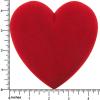 4 1/2" Red Velour Hinged Domed Heart Gift Box, Necklace, Ear 6 Pcs FINEST-74610 6 Pcs-NF view 2