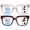 OPTOFENDY Progressive Multifocus Reading Glasses for Women Oversized Blue Light Blocking Oprah Style Computer Readers TLBrown 2.0x view 1