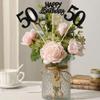 12 Pack Happy Birthday 50th Centerpiece Sticks Glitter Fifty Cheers to 50 Years Old Table Centerpiece Sticks for 50 Fabulous Happy Birthday Theme Party Supplies Black view 4