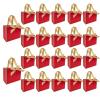 TKSBAG 50 PCS Small Red Gold Gift Bags with Bow Ribbon - 6.4x3.1x5.1 Inch Thank You Bags with Handles, Bulk for Baby Shower, Bridal Shower, Wedding, Party Favors, Mother's Day view 1