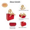 TKSBAG 50 PCS Small Red Gold Gift Bags with Bow Ribbon - 6.4x3.1x5.1 Inch Thank You Bags with Handles, Bulk for Baby Shower, Bridal Shower, Wedding, Party Favors, Mother's Day view 2