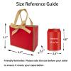 TKSBAG 50 PCS Small Red Gold Gift Bags with Bow Ribbon - 6.4x3.1x5.1 Inch Thank You Bags with Handles, Bulk for Baby Shower, Bridal Shower, Wedding, Party Favors, Mother's Day view 3