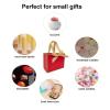 TKSBAG 50 PCS Small Red Gold Gift Bags with Bow Ribbon - 6.4x3.1x5.1 Inch Thank You Bags with Handles, Bulk for Baby Shower, Bridal Shower, Wedding, Party Favors, Mother's Day view 4