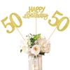 12 Pack Happy Birthday 50th Centerpiece Sticks Glitter Fifty Cheers to 50 Years Old Table Centerpiece Sticks for 50 Fabulous Happy Birthday Theme Party Supplies Gold view 1
