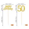 12 Pack Happy Birthday 50th Centerpiece Sticks Glitter Fifty Cheers to 50 Years Old Table Centerpiece Sticks for 50 Fabulous Happy Birthday Theme Party Supplies Gold view 2