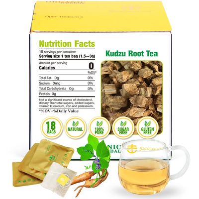 Soilmount Kudzu Root Tea | Herbal Tea | Ge gen cha - 18 Tea Bags per Box, Naturally Sweet, Perfect for Daily Enjoyment