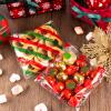 200pcs Cellophane Bags 5.5x5.5 Self Sealing Cookie Bags for Packaging White Cellophane Treat Bags for Gift Giving Packaging Christmas Birthday Party Favor Candy Goodie Homemade Bakery (Red/green) view 2