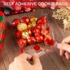 200pcs Cellophane Bags 5.5x5.5 Self Sealing Cookie Bags for Packaging White Cellophane Treat Bags for Gift Giving Packaging Christmas Birthday Party Favor Candy Goodie Homemade Bakery (Red/green) view 3