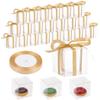 50 Pcs Transparent Treat Containers, 2.76 in Party Favor Containers Accompanied with Gift Ribbon, Petite Plastic Cuboid Containers view 1