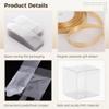 50 Pcs Transparent Treat Containers, 2.76 in Party Favor Containers Accompanied with Gift Ribbon, Petite Plastic Cuboid Containers view 3