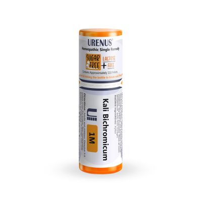 Kali Bichromicum 1M Sugar Free Lactose Free Homeopathic Remedy 110 Pellets, Urenus