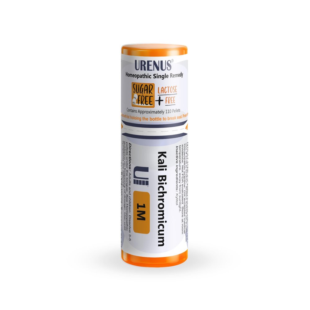 Kali Bichromicum 1M Sugar Free Lactose Free Homeopathic Remedy 110 Pellets, Urenus