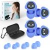 2 Pairs Kids Ear Plugs for 5-12 Yr, 27 dB Noise Reduction Extra Small Earplugs, Ear Plugs for Kids for Noise Sensitivity, Socializing, Sleep, Focus, 4 Sizes Ear Tips in XS-L (2X Purple) view 1