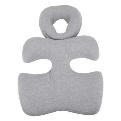 Memory Foam Face Down Pillow with Chest Support, Designed for Prone Position, Massage Pillow Removable Washable Cover, Ideal for Home Use (Light Gray)