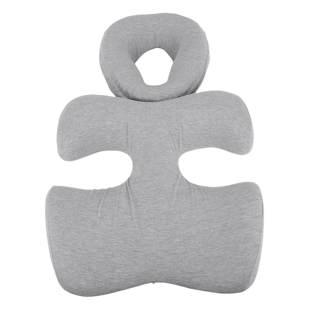 Memory Foam Face Down Pillow with Chest Support, Designed for Prone Position, Massage Pillow Removable Washable Cover, Ideal for Home Use (Light Gray)