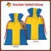 OXKGHHO Swedish Flag Print Gift Bag,Drawstring Pouch Christmas For Small Gifts,For Jewelry And Party Favors view 3