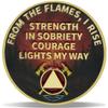1 Year Out of the Flames Sobriety Coin Journey into Serenity NA Medallion Spiritual Token for Recovery & Clean Time Empowering NA AA Chips Gift for Men & Women view 2